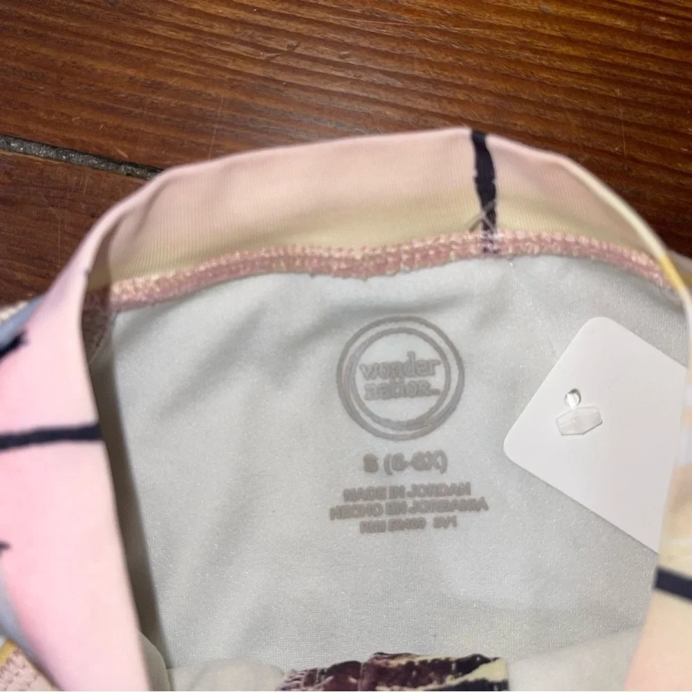 Wonder Nation Pink and Yellow Rashguard Swim Set